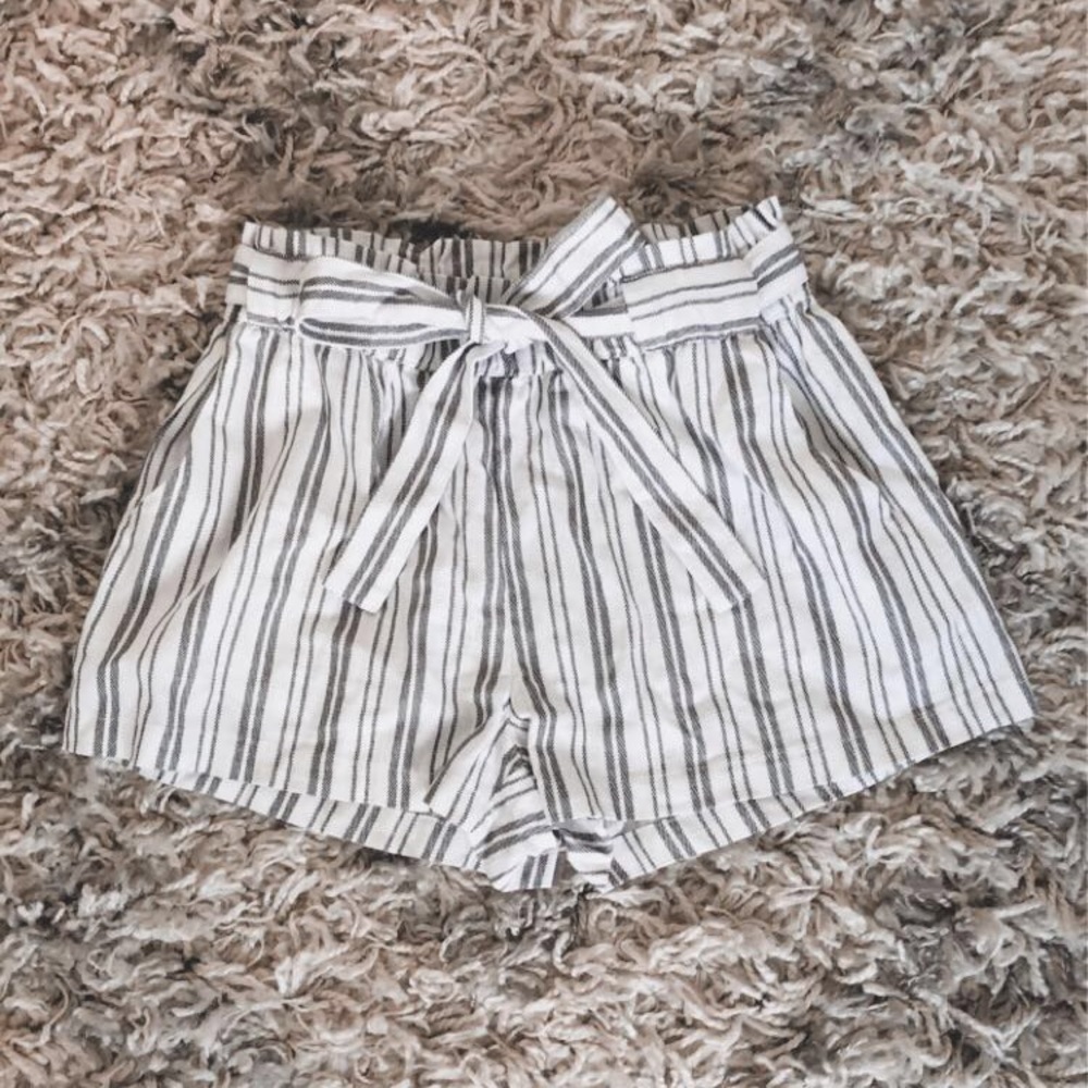 Striped Paperbag Shorts